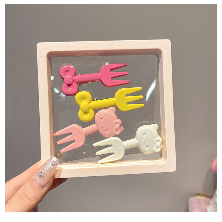 Cute and fun cat fork hair clip, girl's broken hair clip, sweet forehead bangs clip, children's hair clip, girl details Picture