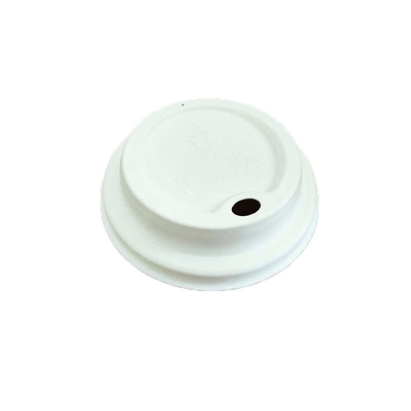 Disposable cold and hot drink paper pulp cup lid for sugarcane pulp milk tea and coffee, degradable 80, 90 diameter, 8 ounces Item Picture