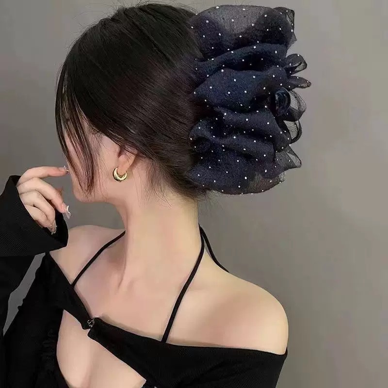 Cloud Bubble Grab Women's 2025 New high-end, extra-large shark clip hairpin for the back of the head, elegant headwear Specification drawing