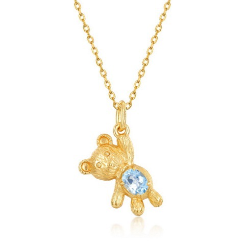 European and American fashionable titanium steel necklace, women's retro style, high-end feel, butterfly bear pendant, irregular and versatile collarbone chain Item Picture