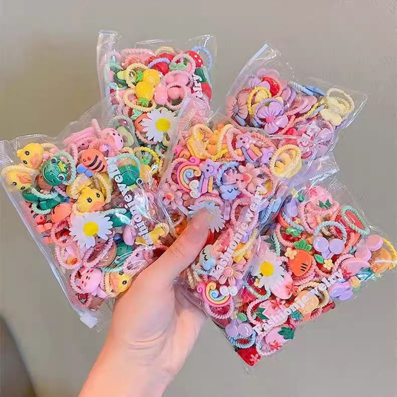 Cartoon cute rubber band little girl, no hair damage, hair tie, hair band, hair ring, children's hair accessory, hair accessory, little flower full figure