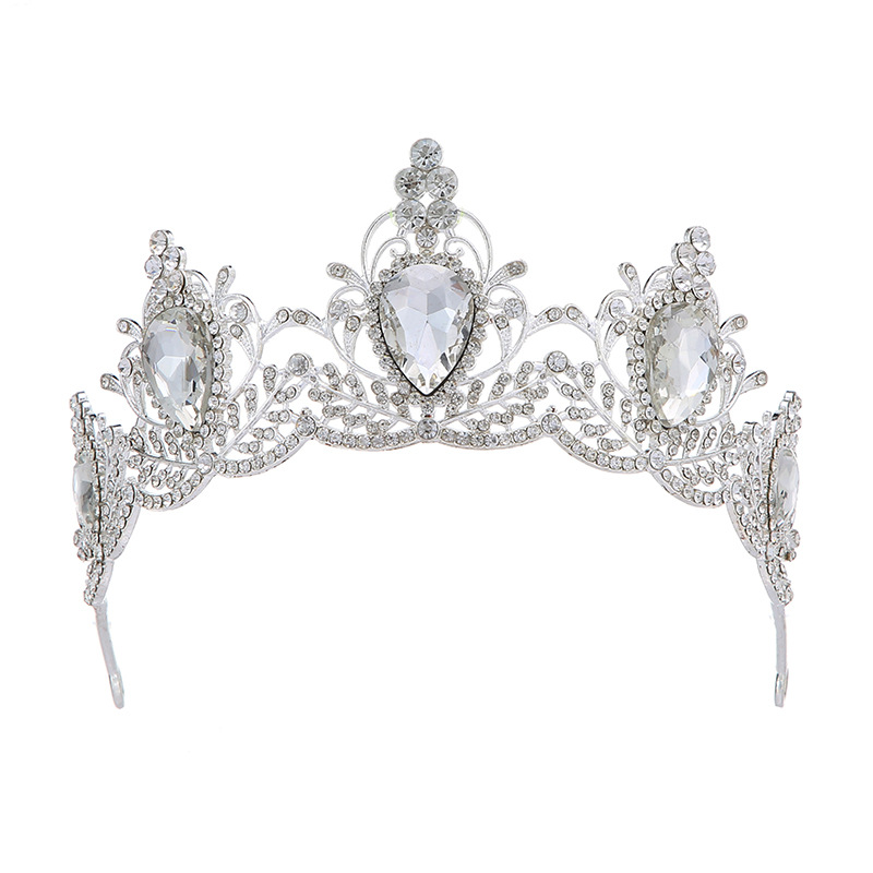 Cross-border European and American fashion crowns, grand and light luxury Baroque crowns, bride headwear, party graduation performance crowns Item Picture