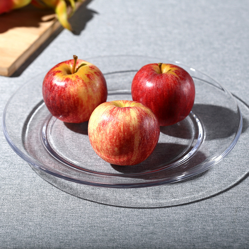 Bojiang tempered glass plates, restaurant household round fruit plates, snack plates, sashimi plates wholesale with logo printing details Picture