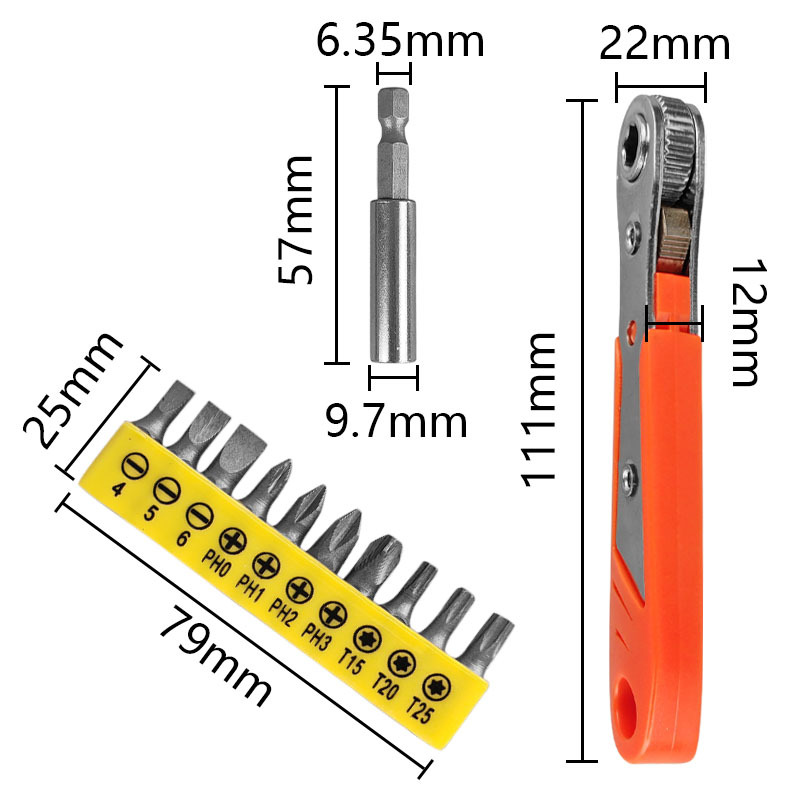36-tooth mini ratchet screwdriver, dual-purpose wrench tool set for small space operations with both forward and reverse rotation and socket details Picture