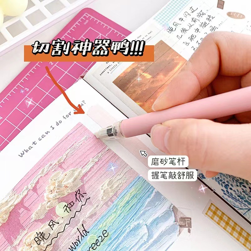 Ceramic planner knife, press pen knife, macaron-colored utility knife, paper cutter, engraving knife, cutting knife, direct supply from the manufacturer Specification drawing