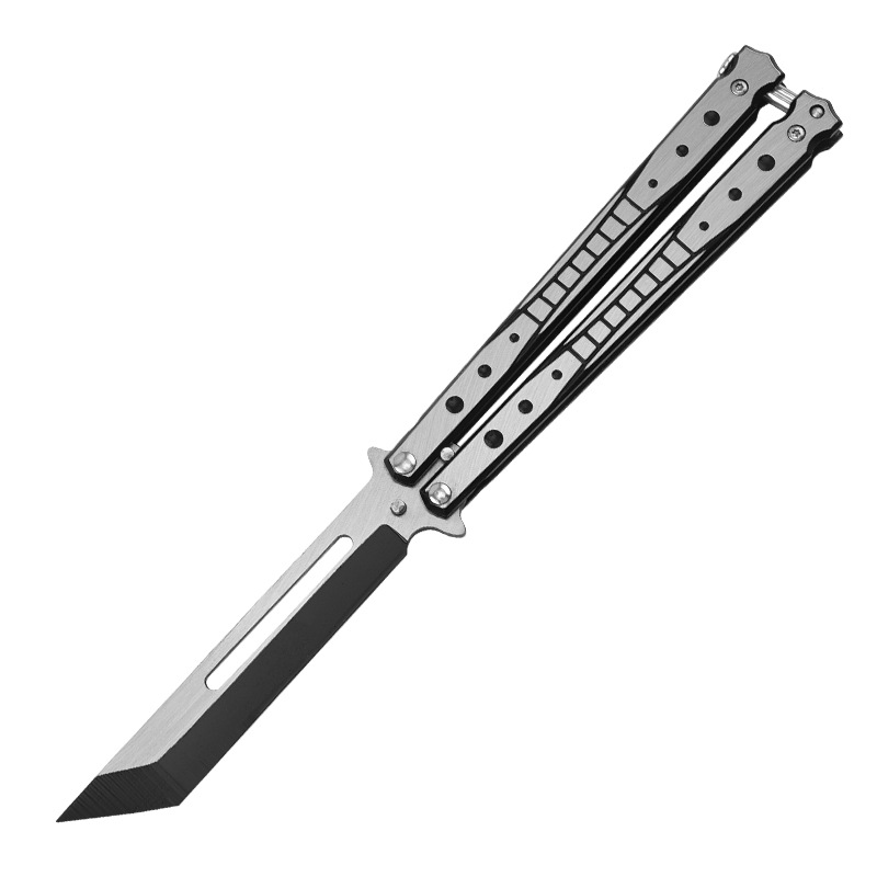 Factory wholesale of uncut butterfly samurai practice knives, folding training, butterfly comb game toys, and swinging knives Item Picture