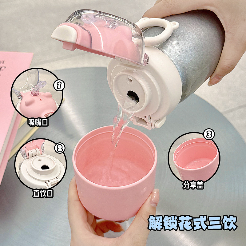 Household 304 stainless steel insulated cup for women, children and students, high appearance level, anti-drop, portable cartoon coffee cup and water cup Specification drawing