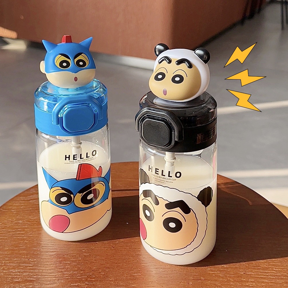 Crayon Shin-chan glass cup, high appearance level, cute doll water cup, adorable student, children's fun, portable cup for girls Specification drawing