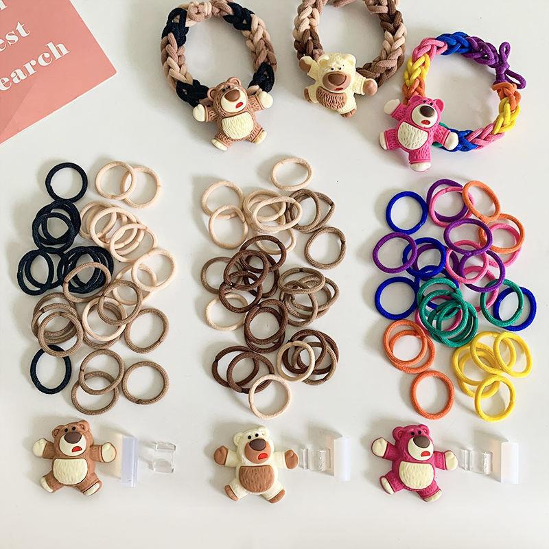 2022 New diy handmade strawberry bear bracelet, colorful woven rubber band, couple bracelet for girls to give to their best friends details Picture