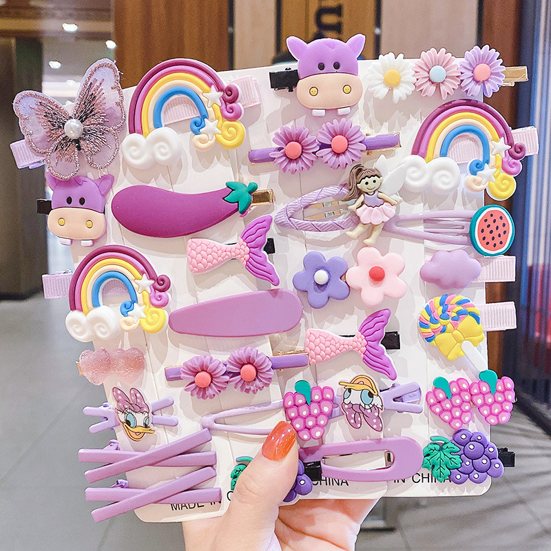 Children's hairpins 2024 New style Little girl hairpins Cute little girl broken hairpins subnet red baby bangs hair accessories full figure