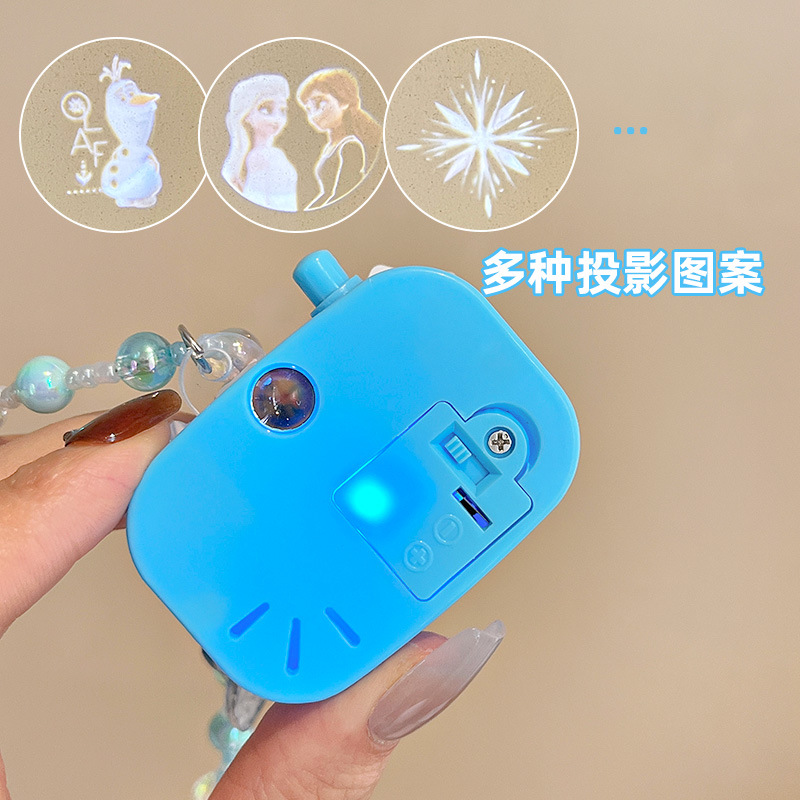 Fun cartoon projection camera imitation children's beaded necklace pendant Elsa Princess glowing toy birthday present Application Scenario