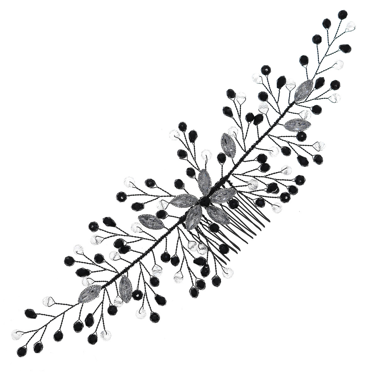 New retro European and American wedding dress, hair accessories, theme masquerade ball, hair comb, colorful diamond and crystal comb Item Picture