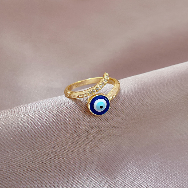 【 Real Gold 】 Eye zircon ring with adjustable opening, simple Japanese-style jewelry, couple rings Specification drawing