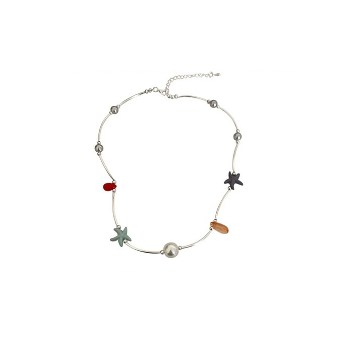 Cute and stylish starfish, shell and mushroom pendant necklace for women, simple, sweet, fashionable and versatile necklace, collarbone chain Item Picture