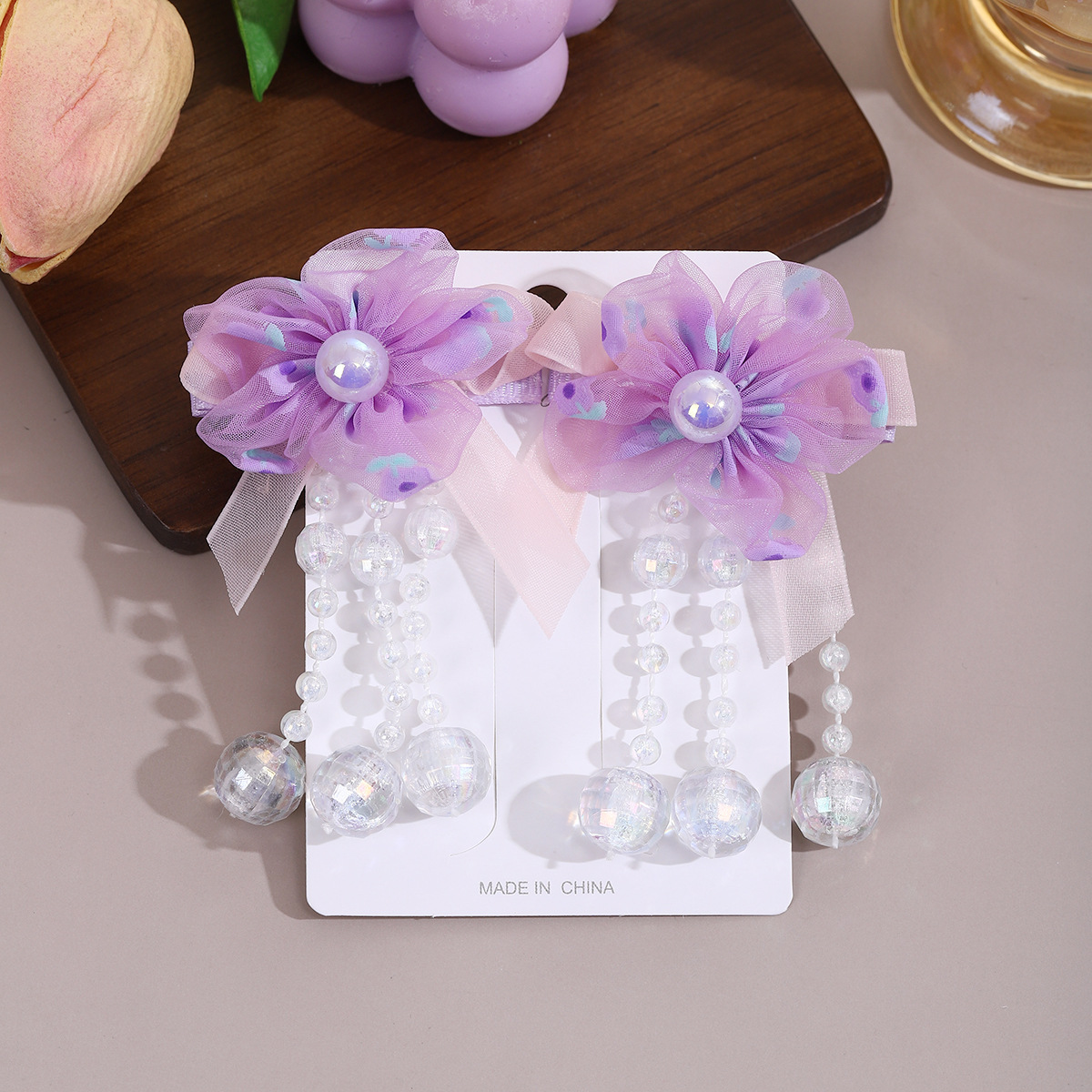 Children's hair flowers, Hanfu headwear, ancient-style hair clips, Chinese-style little girls' walking tassels, girls' hair clips and hairpins Specification drawing