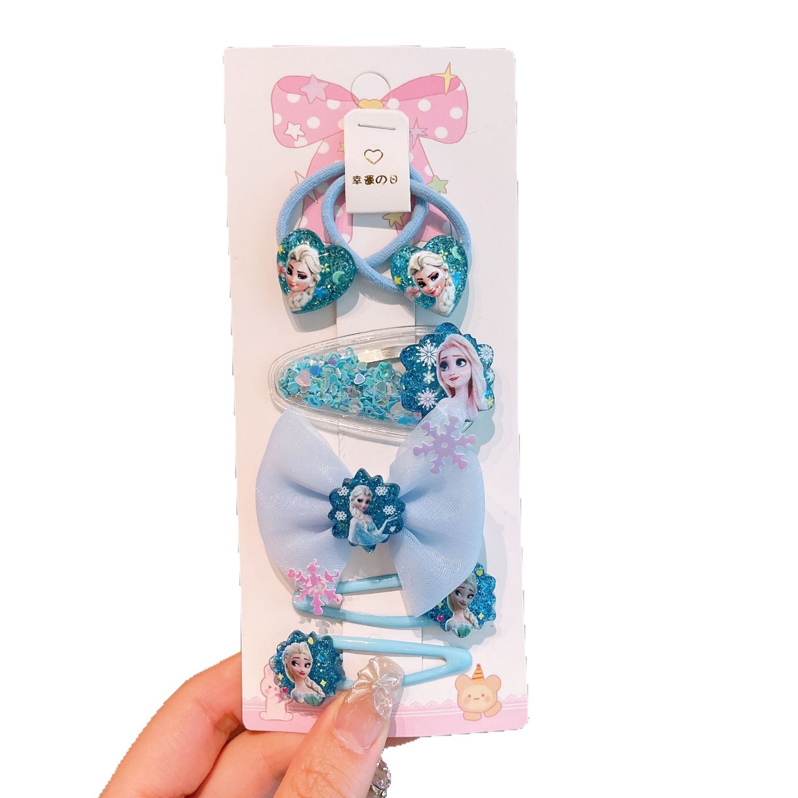 Princess Elsa Hairpin, Children's hairpin, side hair clipper, girl cartoon Frozen hair accessory, bb hair band Item Picture