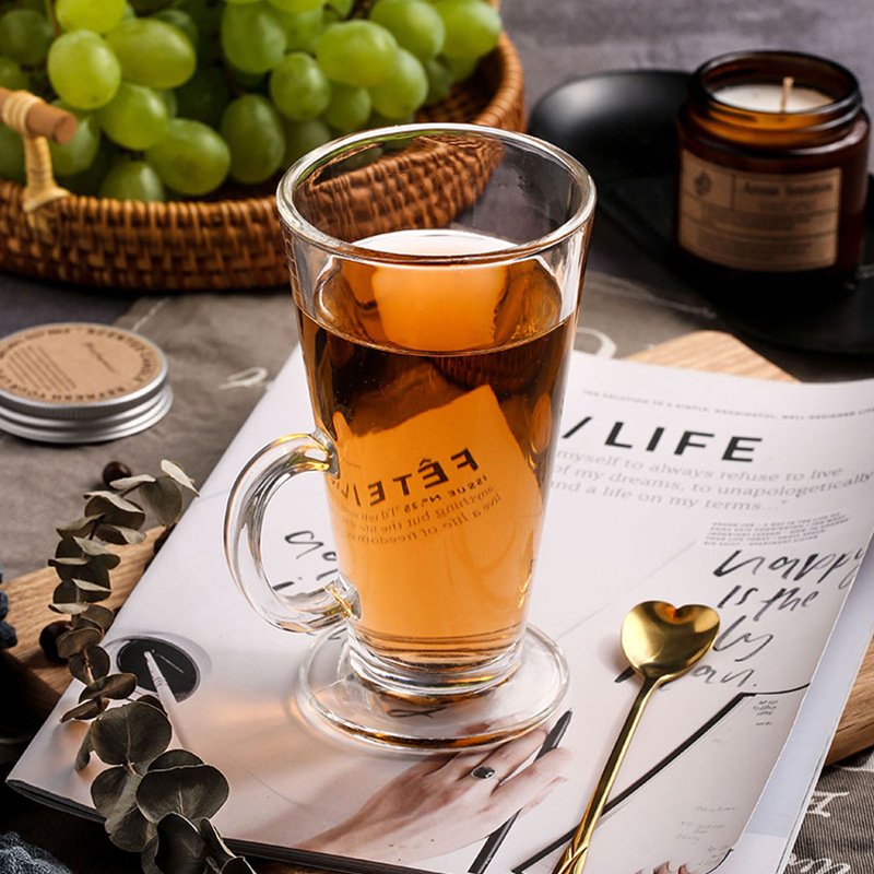 Lizun Creative Irish coffee cup, tall milk tea hot drink cup, transparent glass juice cup, can be printed with LOGO Item Picture