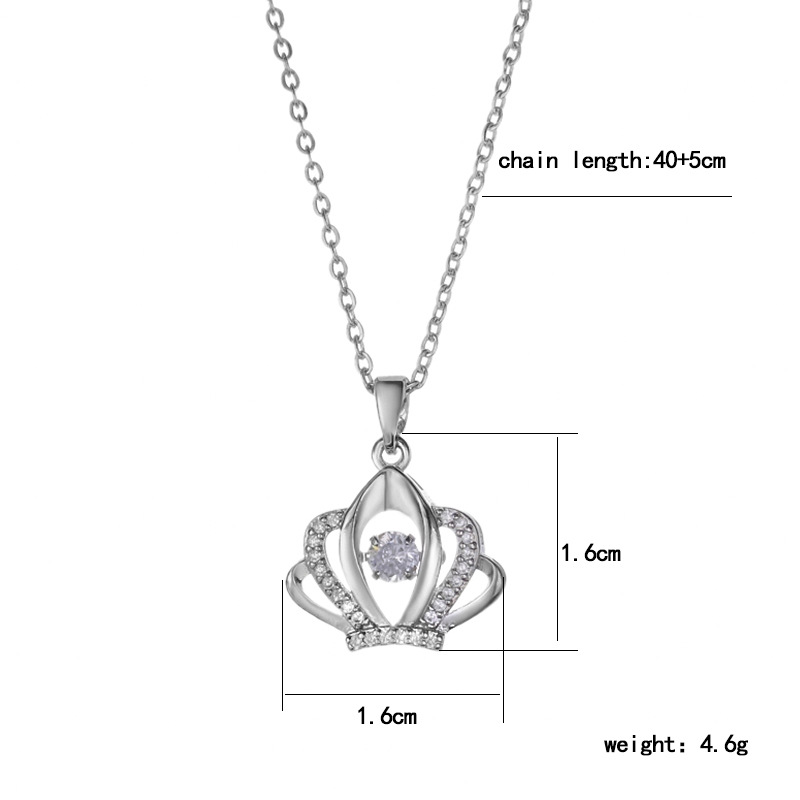 A new, dynamic crown pendant titanium steel necklace from Japan and South Korea, a niche, light luxury full-diamond collarbone chain for women on Instagram, a popular accessory Item Picture