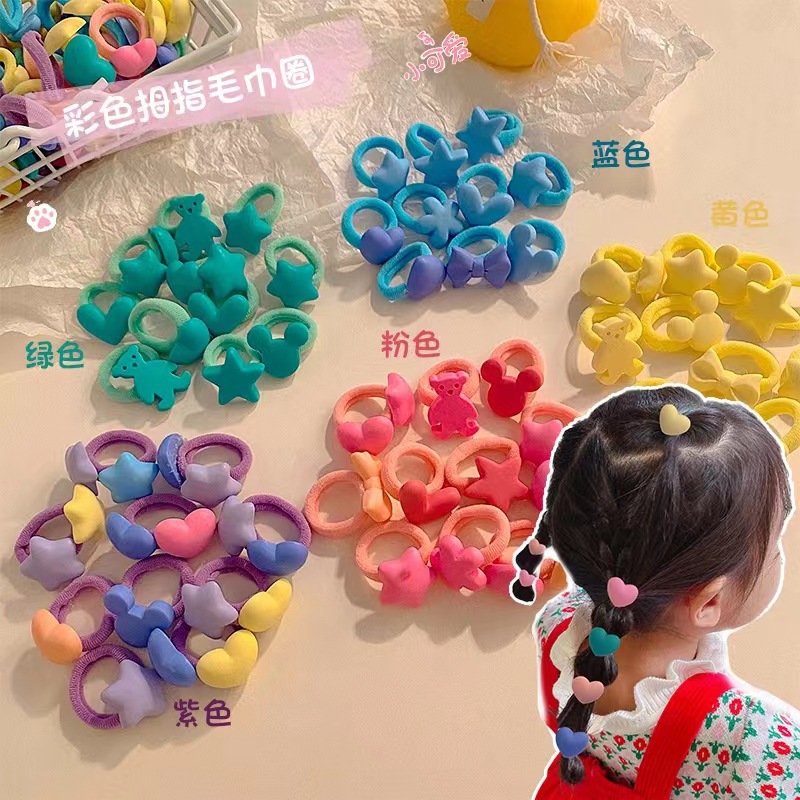 Baby hair bands, children's hair accessories, mini and cute cartoon girl hair ties that won't damage hair, baby ties, chirp chirp little rubber bands full figure