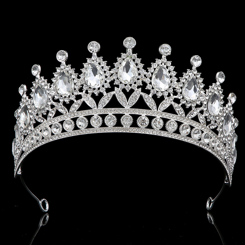 European-style bride crown accessories, cross-border luxury crown hair accessories, birthday, coming-of-age, party water diamond crowns full figure