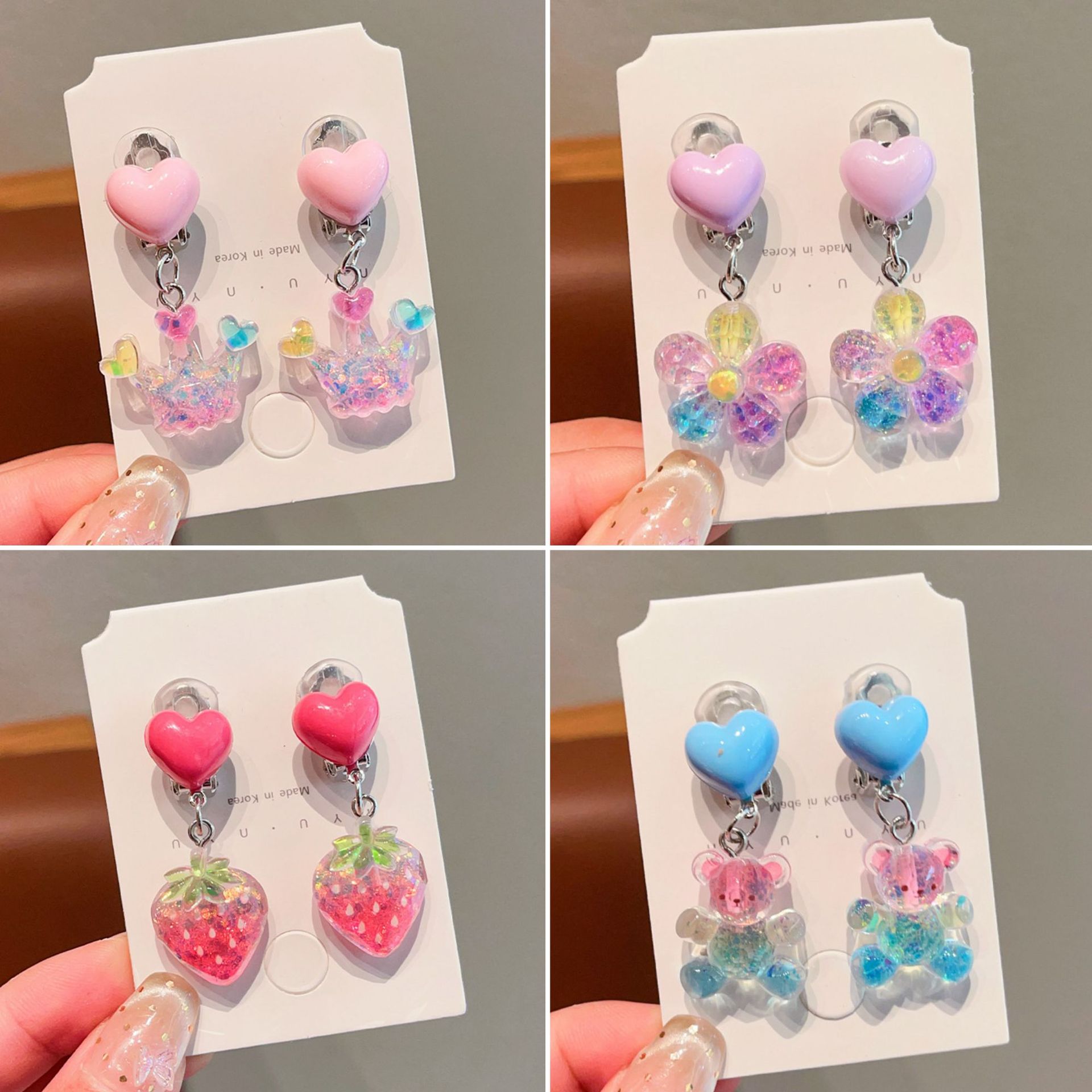 Children's earrings, ear clips, no ear holes, new Little Pony earrings for girls, sweet princess accessories, baby earrings Application Scenario