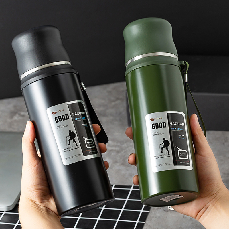 All-steel stainless steel insulated water bottle, portable outdoor car, large insulated cup for mountain climbing and travel, large capacity 1000ml details Picture