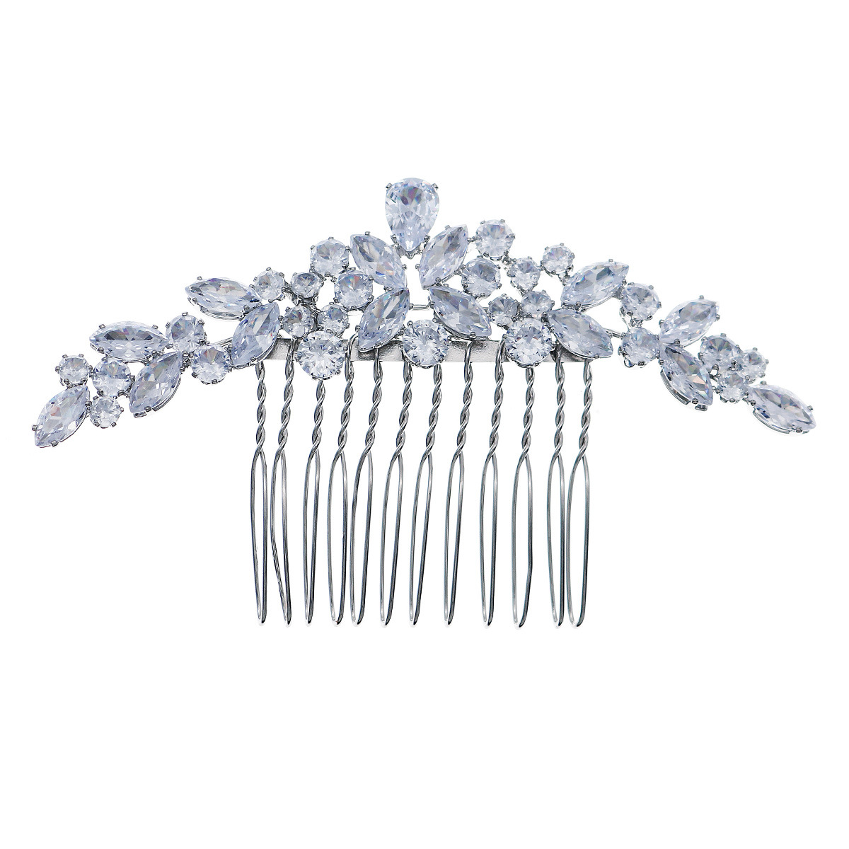 The bride's headwear and comb are niche wedding dress and dress accessories for women. They are versatile and high-end in Instagram. Zircon flower hair comb Item Picture