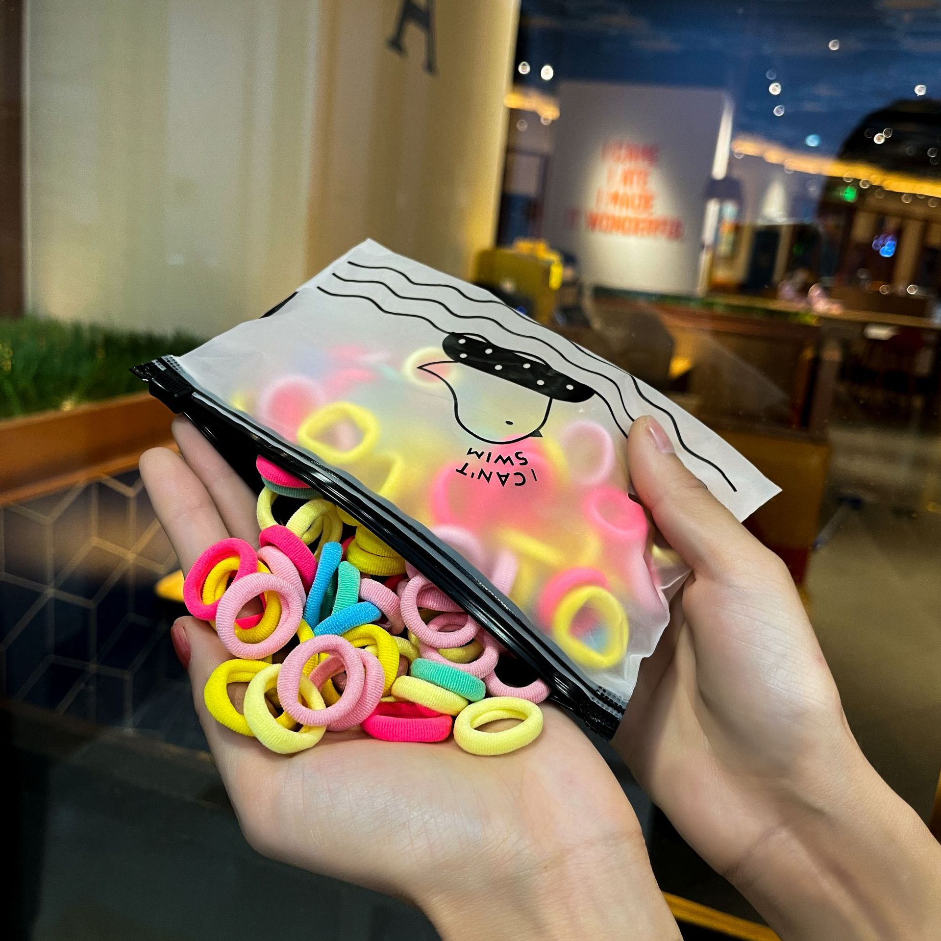Wholesale of small towel bands, children's hair bands, seamless rubber bands, hair ties that won't damage hair, Korean girls' hair tie accessories Specification drawing