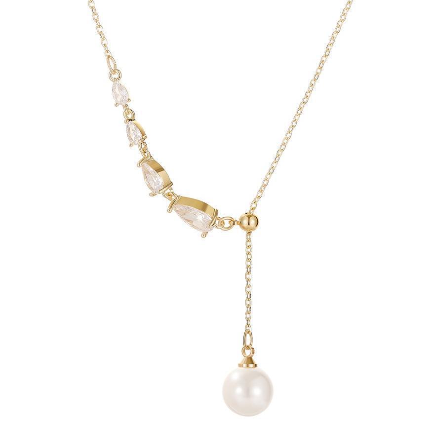 Pearl tassel necklace, a new and popular autumn and winter accessory for women in 2025, is a light luxury and niche collarbone chain with a high-end look Item Picture