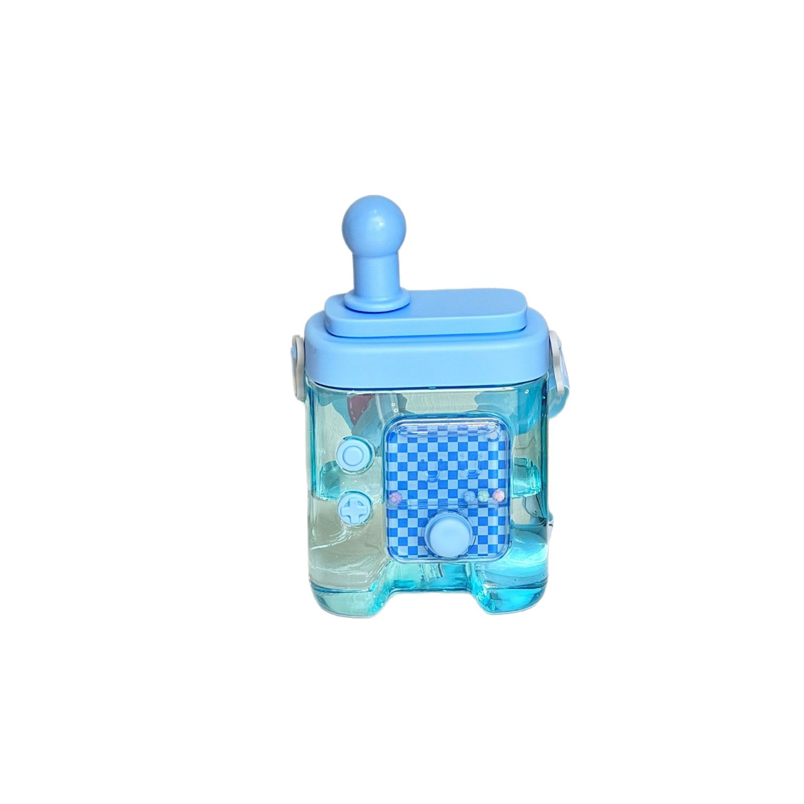 Fun game machine water cup, children's creative high appearance level straw cup, summer high appearance level female student slanted cross cup Item Picture