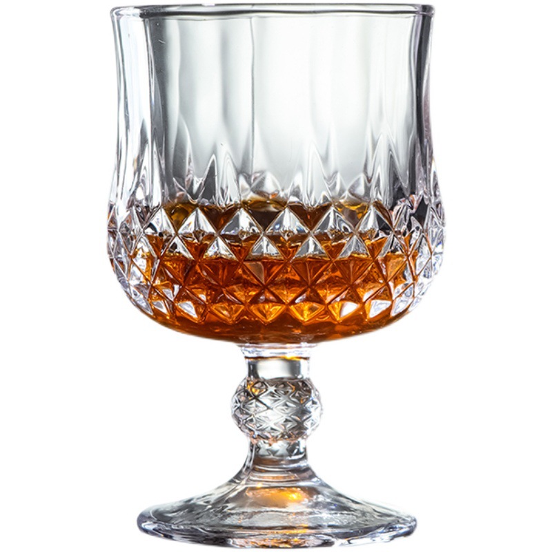 Thickened foreign wine glasses, champagne glasses, wine glasses, juice drink whisky glasses, diamond tall glass glasses, red wine glasses Item Picture