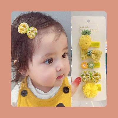 Baby girl hair clips that don't damage hair, infant and toddler full-bag fabric broken hair clips, cute hair accessories, children's bangs, hair clips, headwear Specification drawing