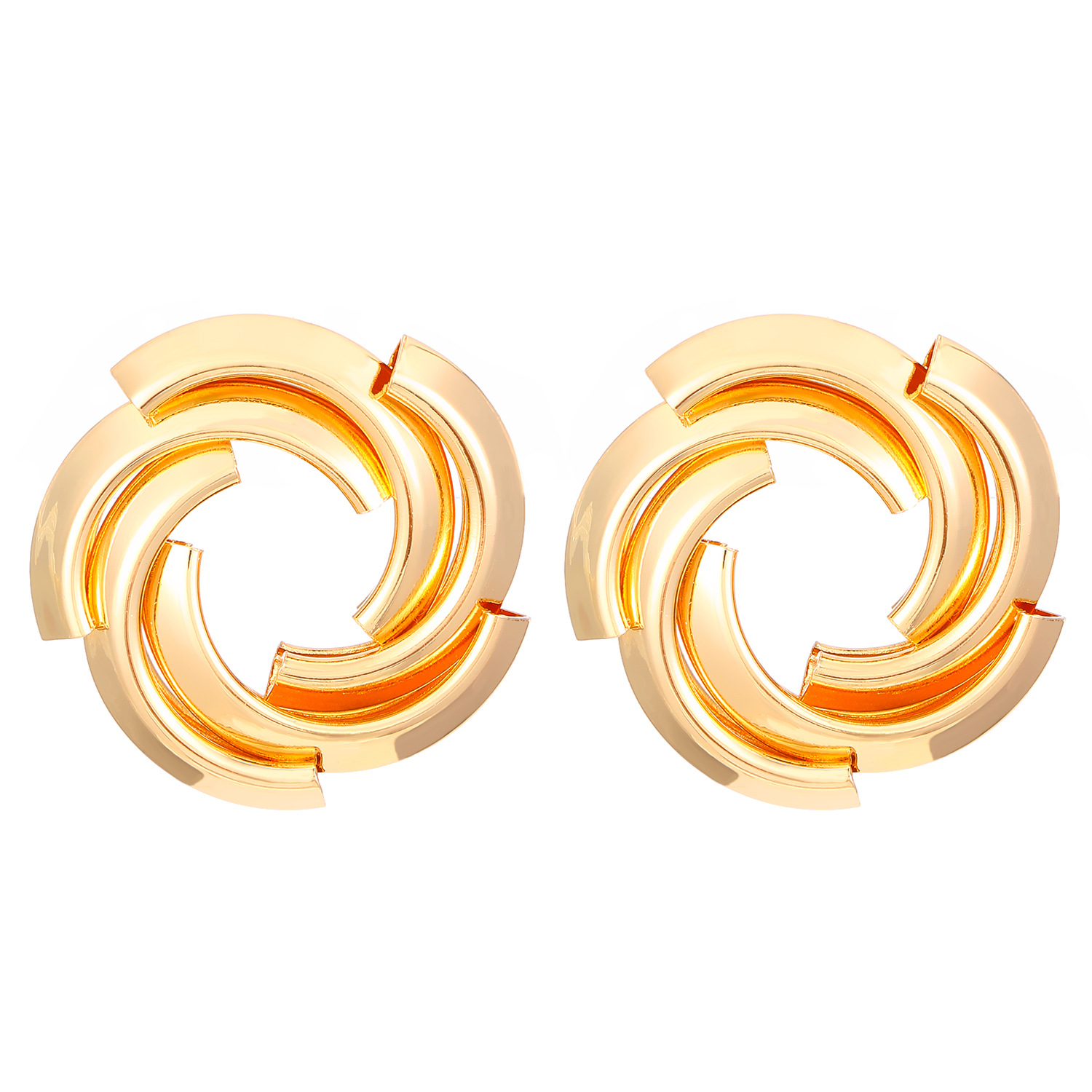 European and American high-end circular geometric twisted twist earrings, heart-shaped earrings, cross-border fashionable and personalized earrings for women Item Picture