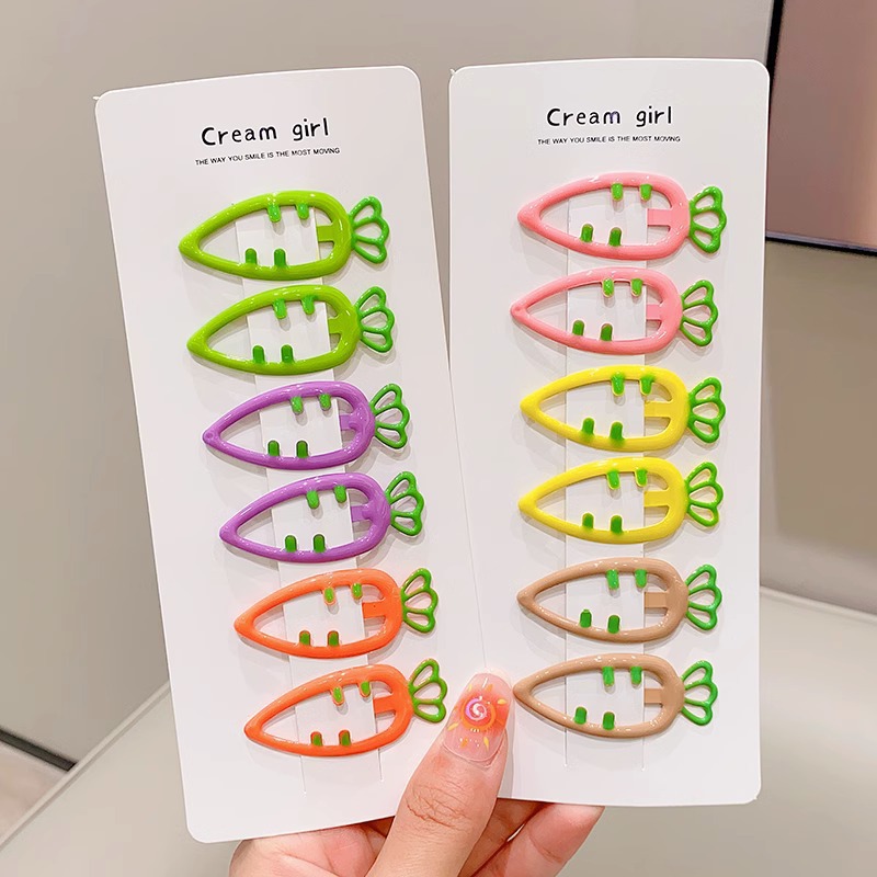 Cute hair clips, sweet candy-colored dopamine carrot clips, hair clips, hair accessories, girls' hair clips, cute girls details Picture