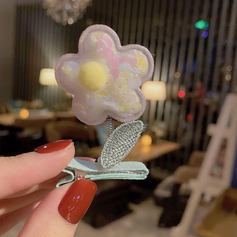 New sequined little flower shaking hair clip, cute three-dimensional hair clip, children's hair accessory, creative headwear, cute spring hair details Picture