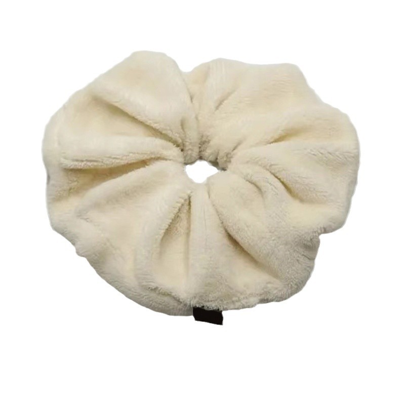 Extra-large towel hair tie, dry hair, large intestine hair tie, simple and elegant for women, autumn and winter bun head, pillow, plush hair tie and headwear Item Picture