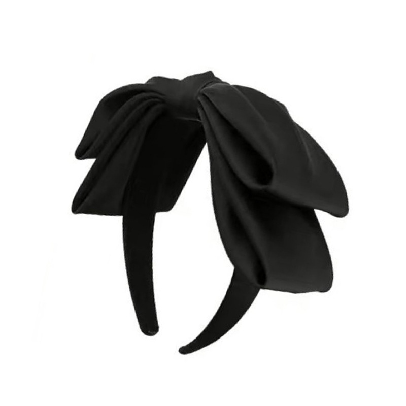 Song Ji-ah's large bow hair band, a high-end black headwear, a popular facial hair clip headband, a women's hair accessory Item Picture