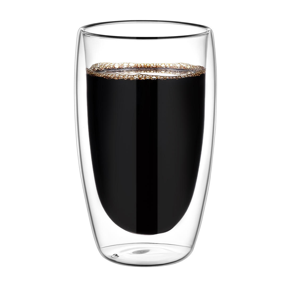 Double-layer glass coffee cup, heat-insulating American simple transparent glass cup with handle, office heat-resistant tea cup Item Picture