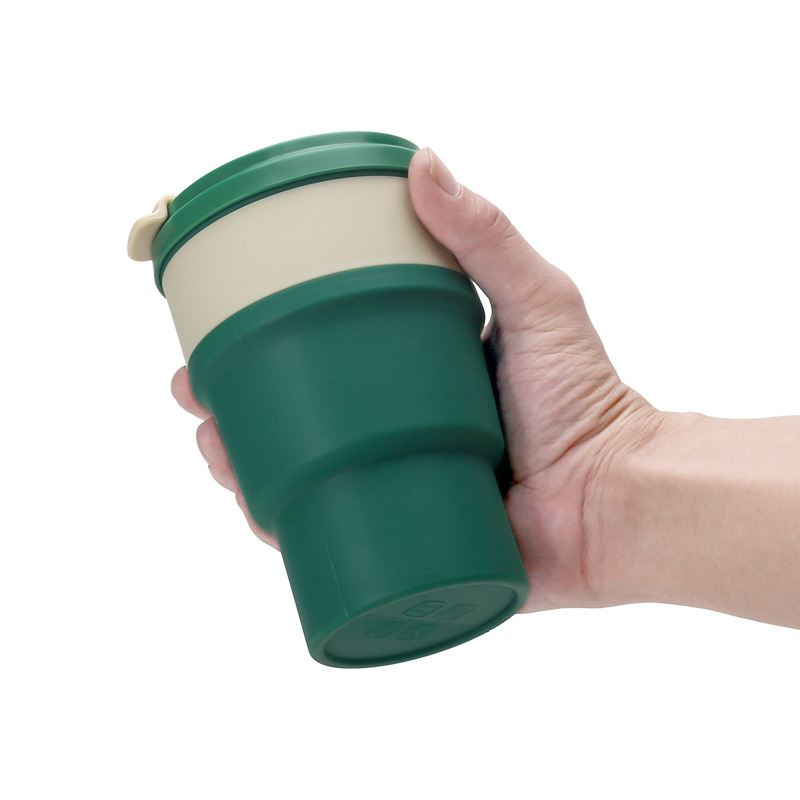 Silicone folding cups, silicone water cups, telescopic folding coffee cups, outdoor sports creative water cups, portable cups Item Picture