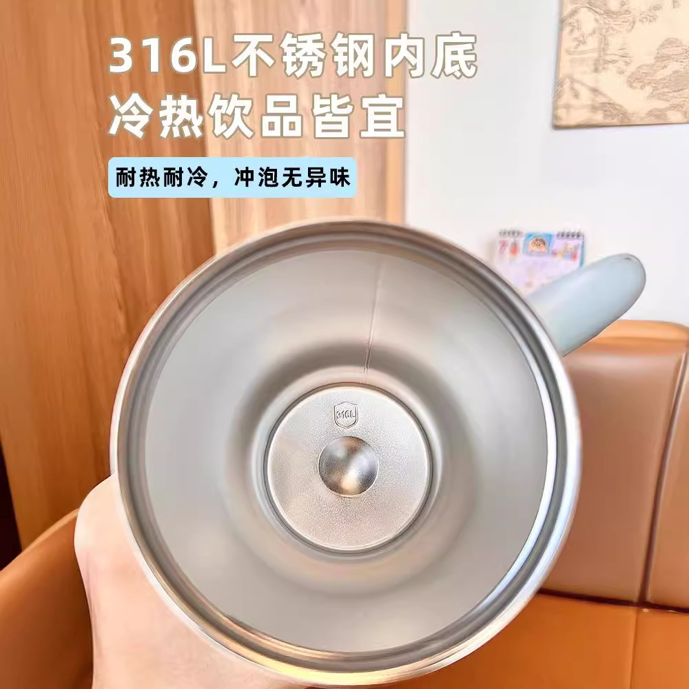 Cartoon giant ice cube water cup, straw coffee cup, portable stainless steel insulated cup, cute, high appearance level, large capacity details Picture