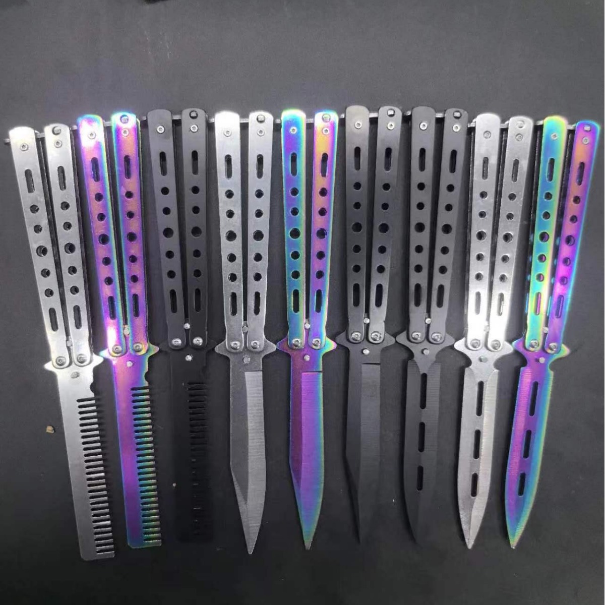 CSGO Butterfly Folding Training Knife yy Cool Beginner's hands-off Cool tool Safe and non-sharp anime peripheral details Picture
