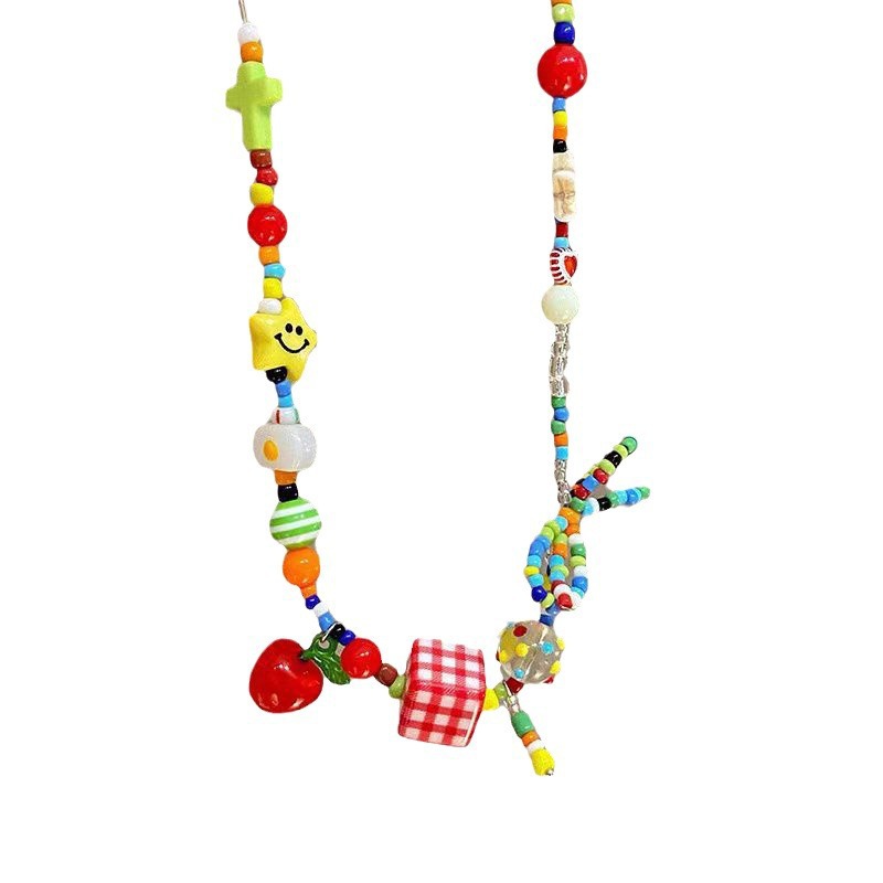 Summer Dopamine Series ~ Colorful Fun Necklace, Sweet and Cool Women's Accessories, Korean Instagram Niche collarbone chain Item Picture