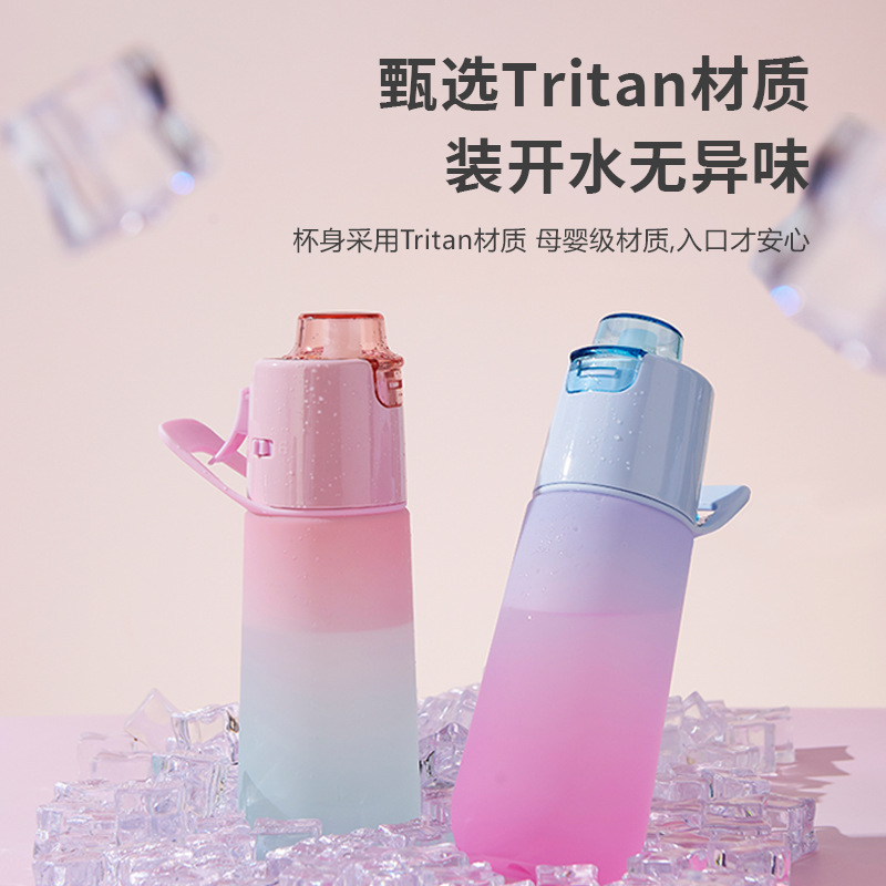 The new tritan matte spray scented water cup is a summer bestseller for hydrating, cooling and outdoor sports Specification drawing