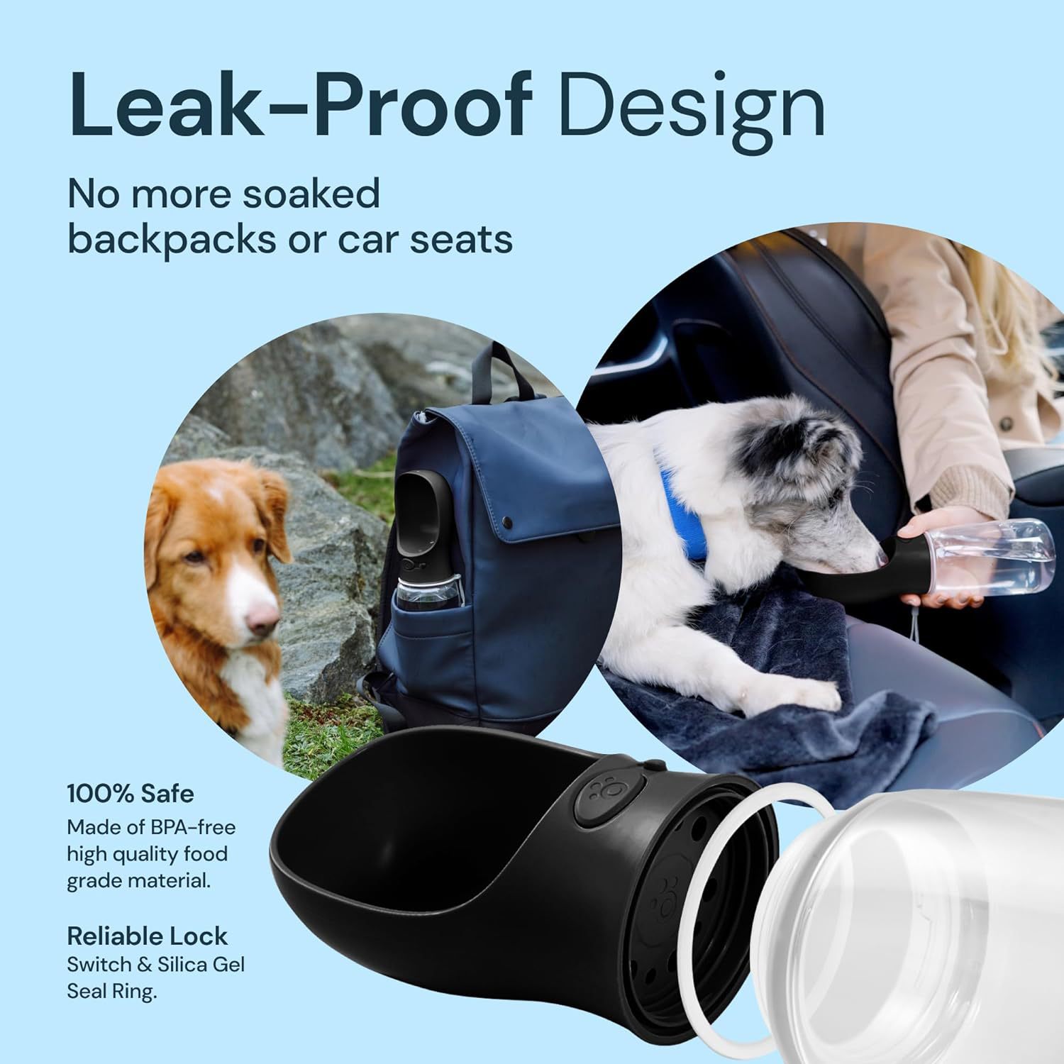 Cross-border pet travel cups, outdoor water cups, portable outdoor travel water bottles, dog water dispensers, cat water bottles Specification drawing