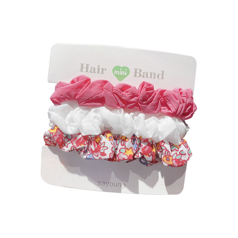 Three-piece set of small intestine and large intestine hair band, summer Korean style Instagram simple large intestine band, student style, new Korean version hair band for women Item Picture
