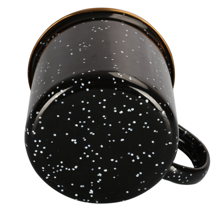 Wholesale black foreign trade mark water cup, creative coffee cup 450ml with star dot enamel cup gift box from the manufacturer details Picture