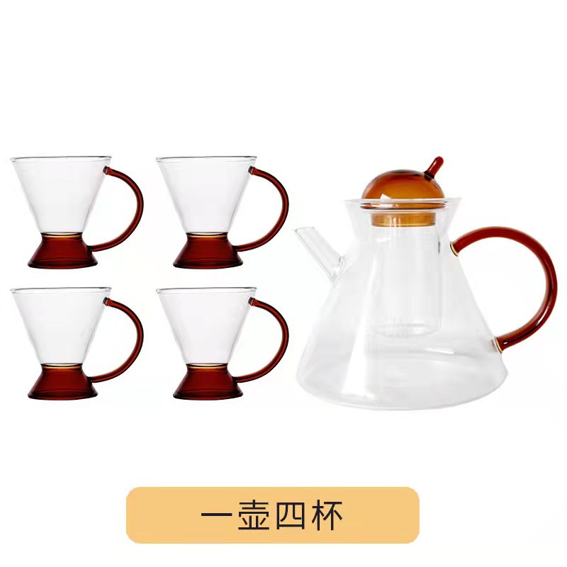 Creative brewing teapot, coffee pot, high borosilicate glass tea set, flower teapot, cold water kettle set Application Scenario