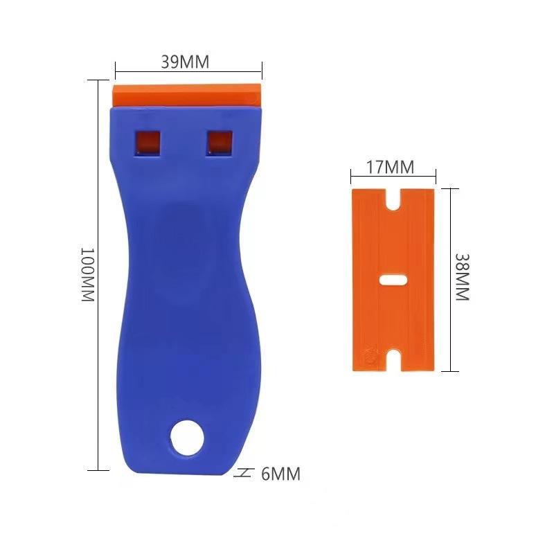 Wholesale colored plastic glue removal scrapers, multi-functional cleaning scrapers, car film application tools, household cleaning shovels Item Picture
