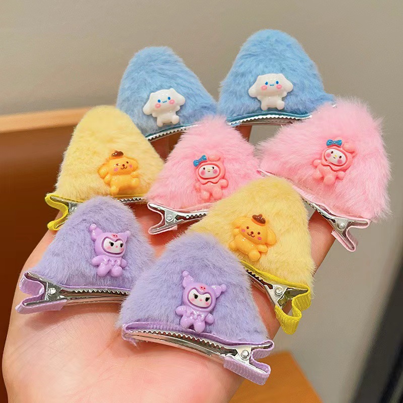 Children's plush hair clips, cute three-dimensional cat ear clips for girls, baby hair clips, side bangs clips for little girls, hair accessories Application Scenario