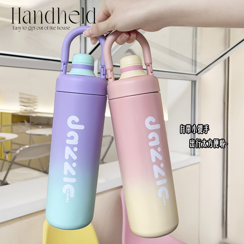 Vacuum 304 stainless steel outdoor large-capacity water cup for female students, anti-drop and simple Yongkang water cup details Picture